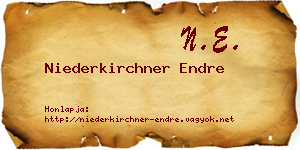 Niederkirchner Endre névjegykártya